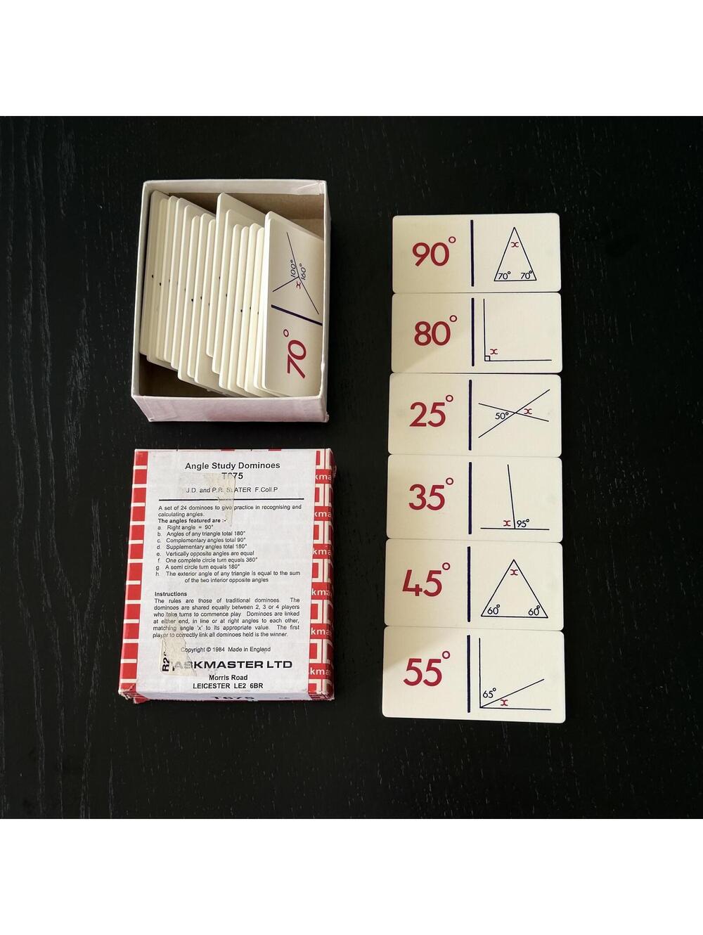 Vintage Angle Study Dominoes Educational Game